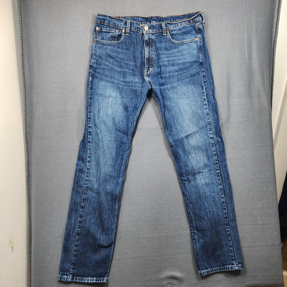 Levis Mens Jeans 36x34 Straight Leg 505 Dark Wash Blue Casual Work Tagged 38x34